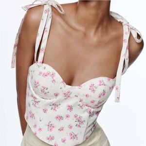 Zara Floral Bustier Top